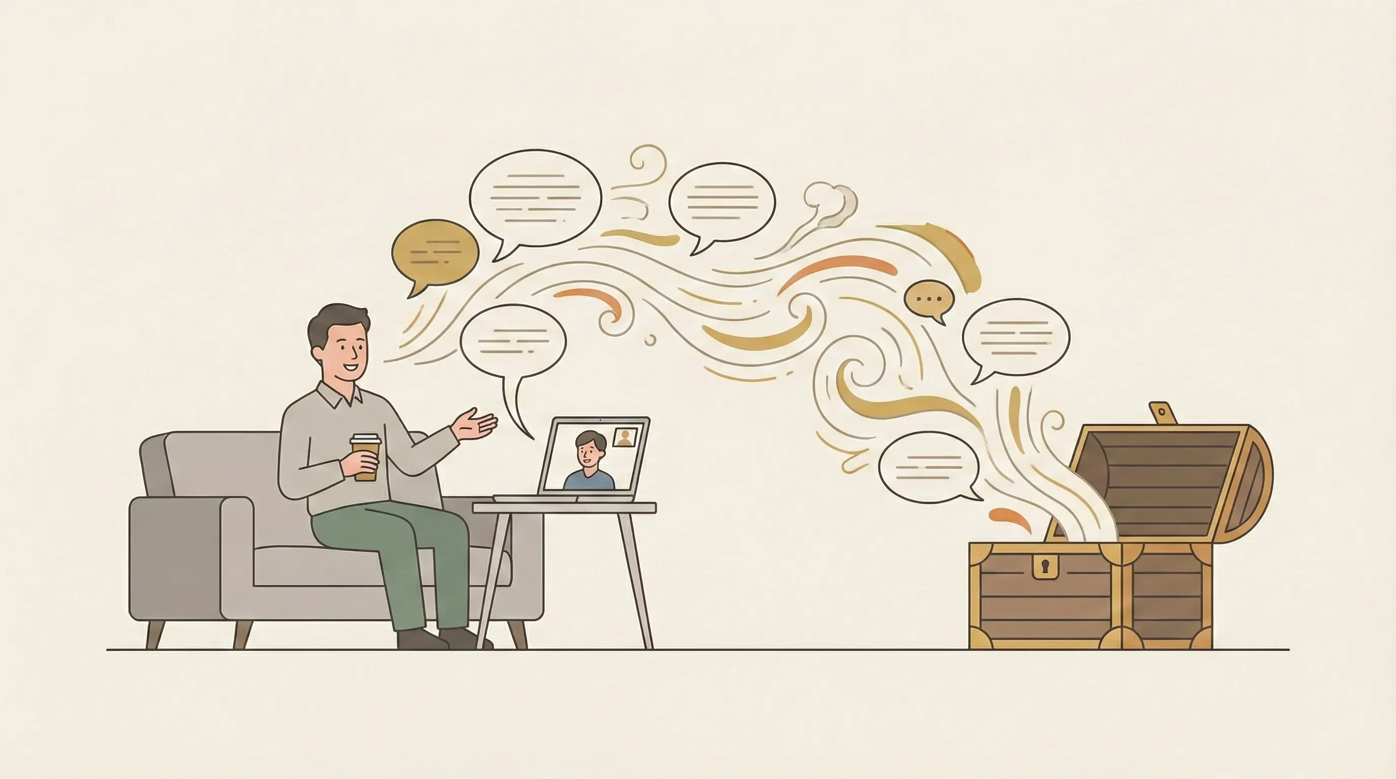 定期インタビューで言語資産が蓄積される